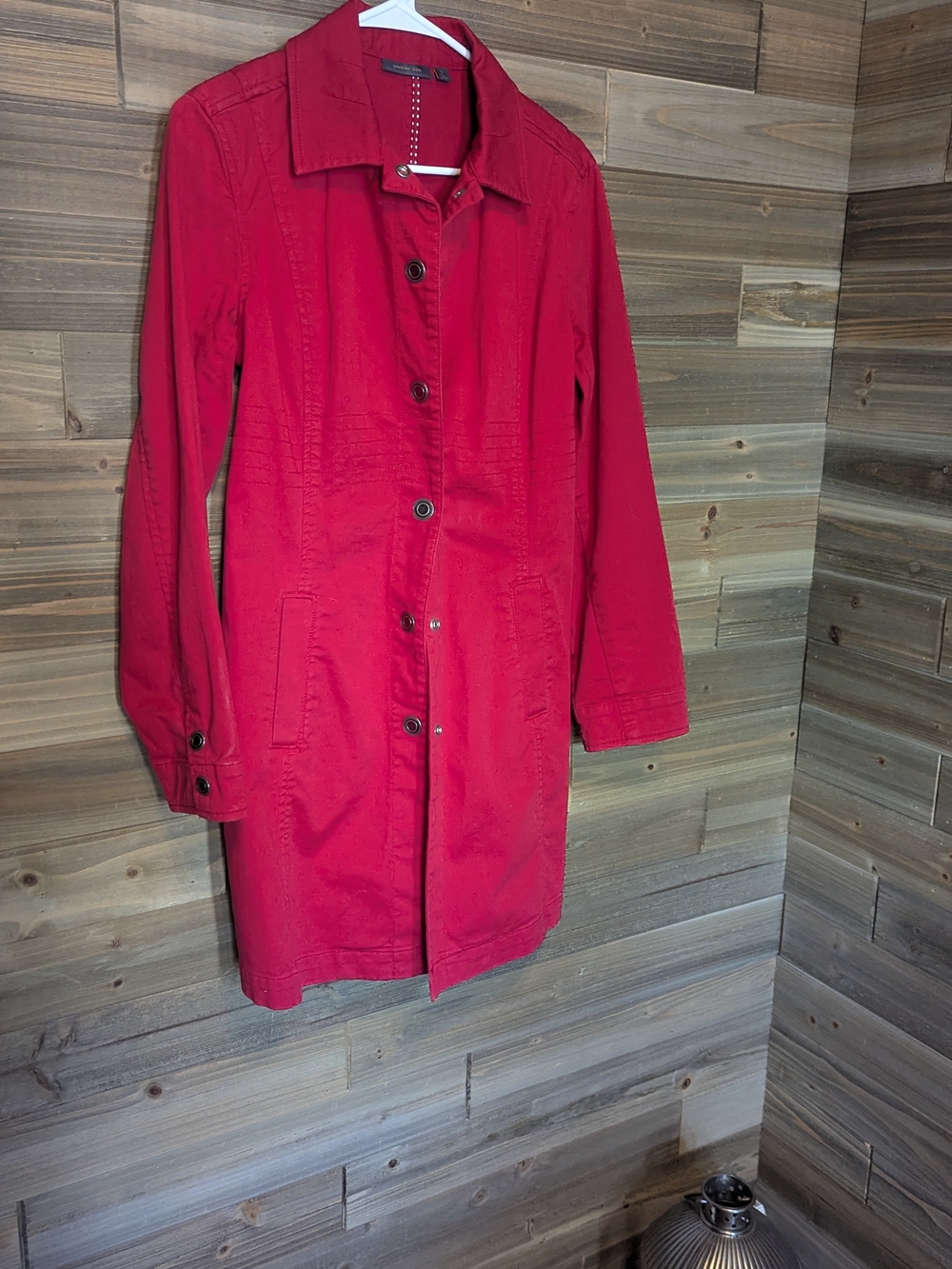Amber Sun Bright Red Trench Coat